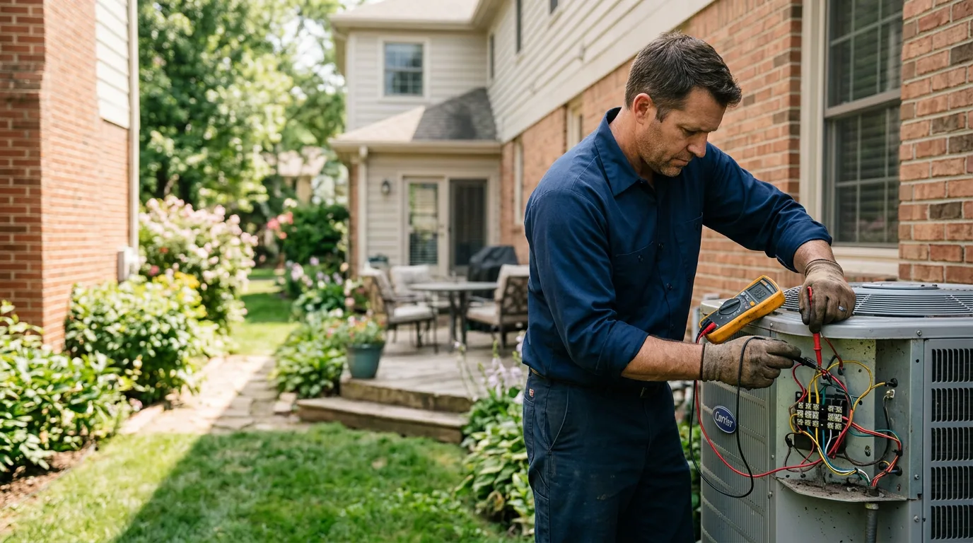 HVAC technician working near Crystal Beach, FL